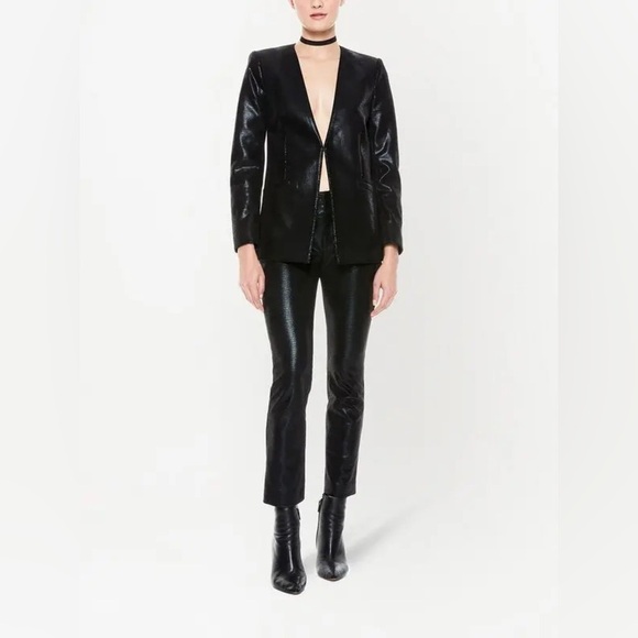ALICE + OLIVIA Macey Vegan Leather Blazer NWOT - Picture 5 of 15